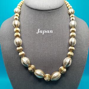 Vintage Japan Art Bead Necklace, 1950s Jewelry, 22"